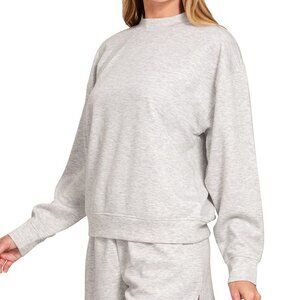 Zenana Scuba Long Sleeve Sweatshirt and Shorts Set